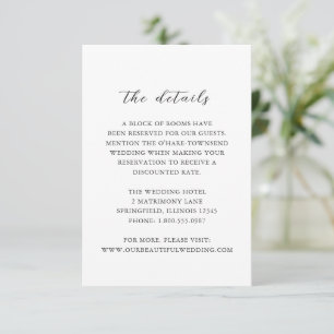 Carte D'accompagnement Simple Mariage noir et blanc propre