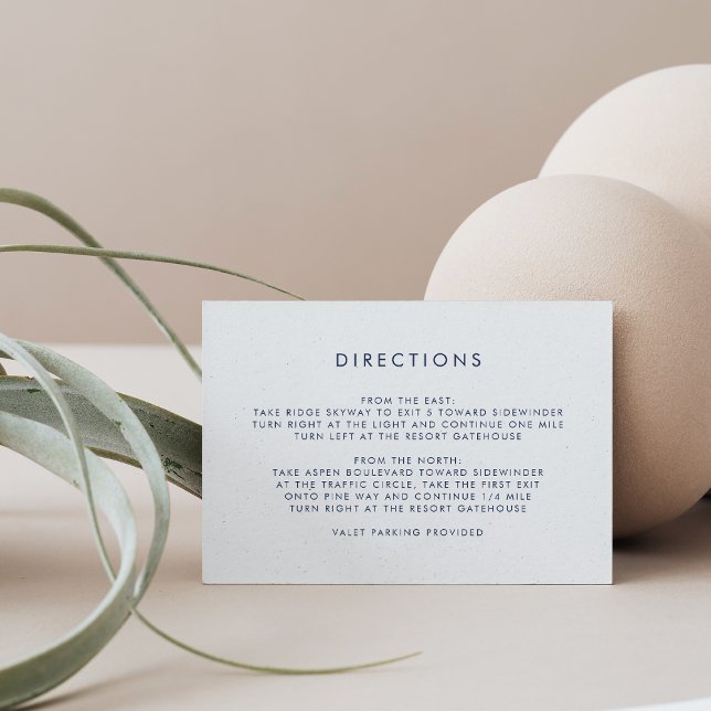 Carte D'accompagnement Simple Marine & White Directions (Créateur téléchargé)