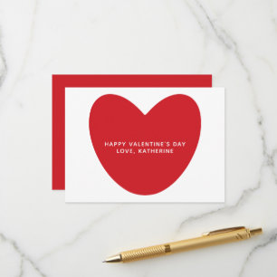 Carte D'accompagnement Simple mignon coeur rouge coutume Saint Valentin