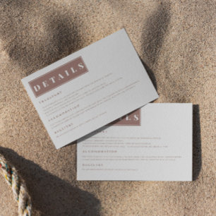 Carte D'accompagnement Simple minimaliste Brown Détails élégants