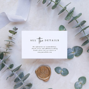 Carte D'accompagnement Simple Moderne et Minimaliste   Détails de Mariage