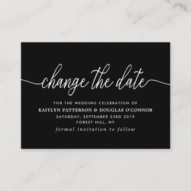 Carte D'accompagnement Simple Modification De Script La Date (Devant)