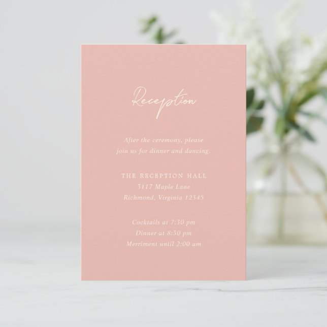 Carte D'accompagnement Simple Pêche Mariage moderne (Debout devant)