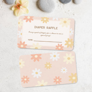 Carte D'accompagnement Simple Retro Boho Daisy Baby shower Daisy Raffle