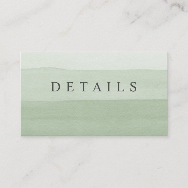 Carte D'accompagnement Simple Sage Vert moderne Ombre Mariage frontalier (Devant)