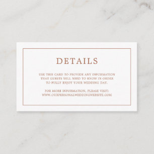 Carte D'accompagnement Simple Terracotta Monogramme Mariage élégant