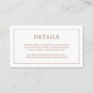 Carte D'accompagnement Simple Terracotta Monogramme Mariage élégant