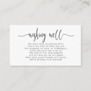 Carte D'accompagnement Simplement minimaliste Wishing well Black ID523
