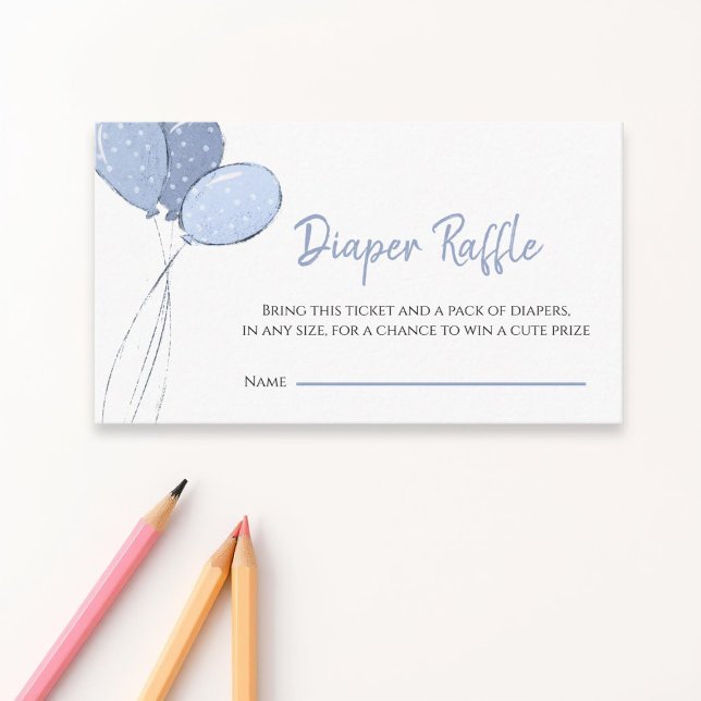 Carte D'accompagnement Simples Ballons Bleus Baby shower Déchets Raffin (Créateur téléchargé)