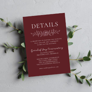 Carte D'accompagnement Simplicité Florale 1 Bois de Rose Mariage Minimali
