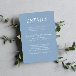 Carte D'accompagnement Simplicité Florale 2 Mariage Minimal Bleu Glacier