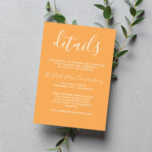 Carte D'accompagnement Simplicité réelle Sorbet Chic Minimaliste Mariage