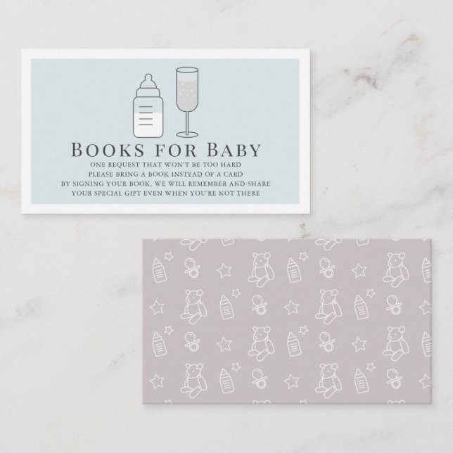 Carte D'accompagnement Sip & Voir Bouteille Champagne Bl Livres pour bébé (Devant / Derrière)