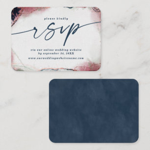 Carte D'accompagnement Site de Mariage bleu de la Bourgogne Abstraite et 
