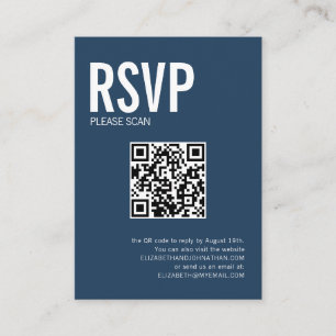 Carte D'accompagnement Site de Mariage de typographie simple QR Code RSVP