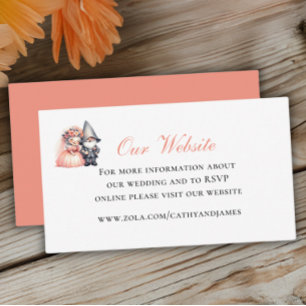 Carte D'accompagnement Site de mariage Jardin de gnomes bois orange