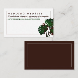 Carte D'accompagnement Site de mariage tropical de Monstera Beach