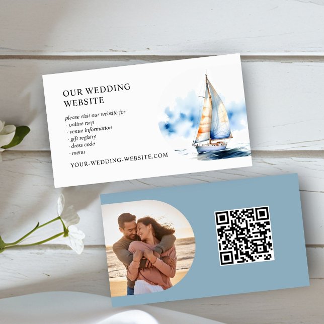 Carte D'accompagnement Site du Mariage de bateaux à voile côtiers et code (Créateur téléchargé)