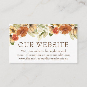 Carte D'accompagnement Site du Mariage Rustic Watercolor Citrouille