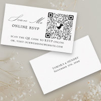 Site en ligne RSVP QR Code Black White Mariage
