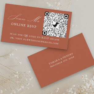 Carte D'accompagnement Site en ligne RSVP QR Code Terracotta Mariage