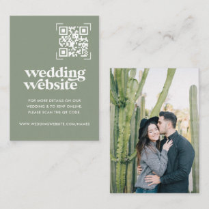 Carte D'accompagnement Site Internet de Mariage   Scan Code QR Photo