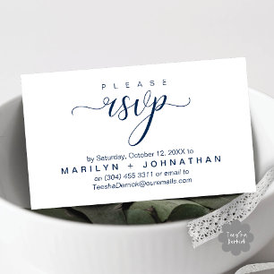 Carte D'accompagnement Site Internet Mariage RSVP Classy Moderne
