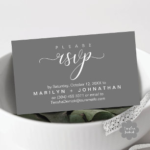 Carte D'accompagnement Site Internet Mariage RSVP Classy Moderne