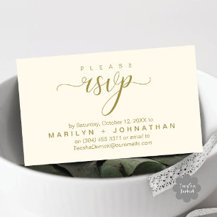 Carte D'accompagnement Site Internet Mariage RSVP Classy Moderne