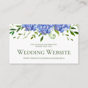 Carte D'accompagnement Site Mariage Blue Hydrangeas