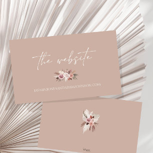 Carte D'accompagnement Site Mariage Boho Dusty Pink Flowers séché