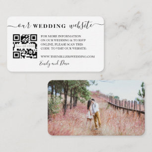 Carte D'accompagnement Site mariage Calligraphie insérer la photo QR CODE