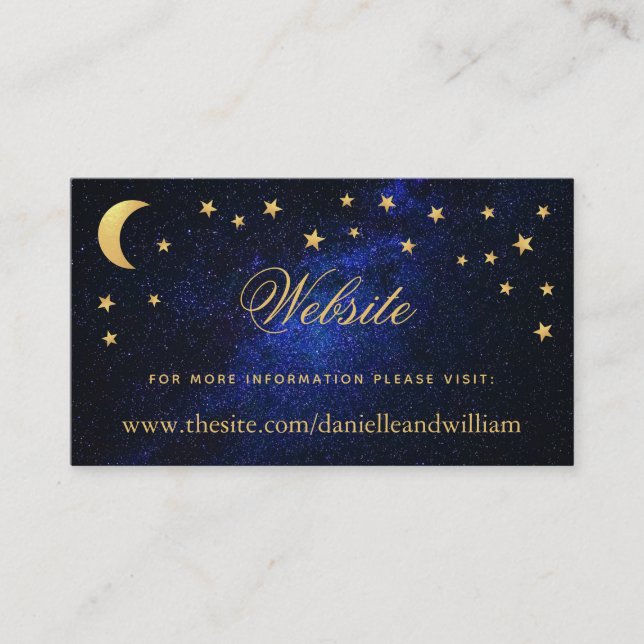 Carte D'accompagnement Site Mariage céleste Gold Stars and Moon Card (Devant)