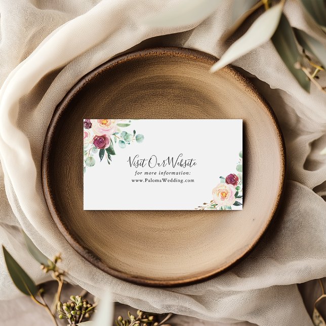 Carte D'accompagnement Site Mariage contemporain Eucalyptus Floral (Créateur téléchargé)