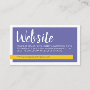 Carte D'accompagnement Site mariage de code QR moderne jaune & violet