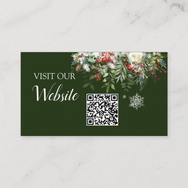 Carte D'accompagnement Site Mariage de la saison de Noël Code QR (Devant)