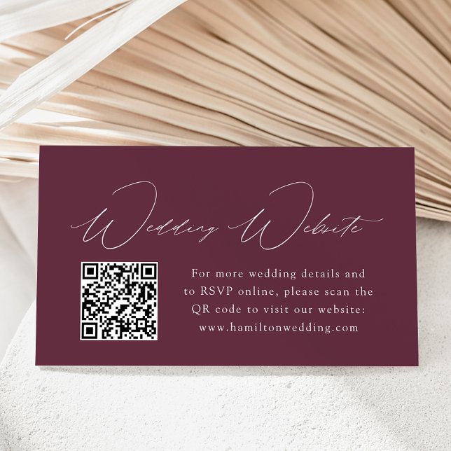 Carte D'accompagnement Site Mariage de vin Elegance moderne QR Code (Créateur téléchargé)