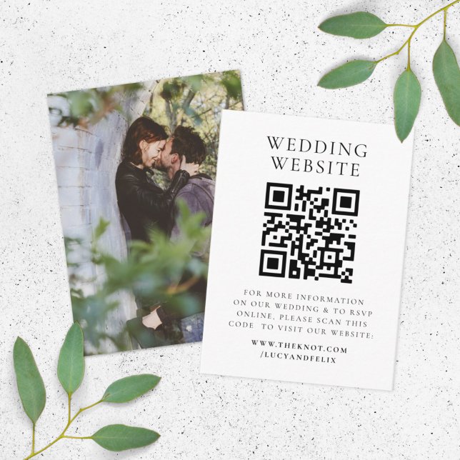 Carte D'accompagnement Site mariage | Elegant Chic RSVP QR Code photo (Créateur téléchargé)