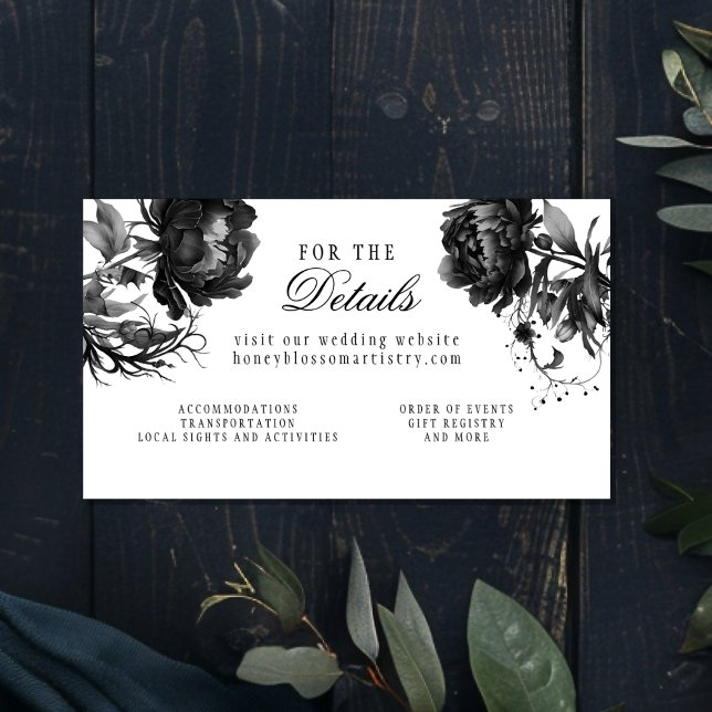 Carte D'accompagnement Site Mariage gothique blanc classique (Créateur téléchargé)