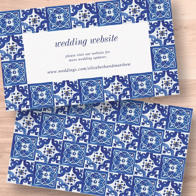 Carte D'accompagnement Site Mariage méditerranéen bleu moderne (Créateur téléchargé)