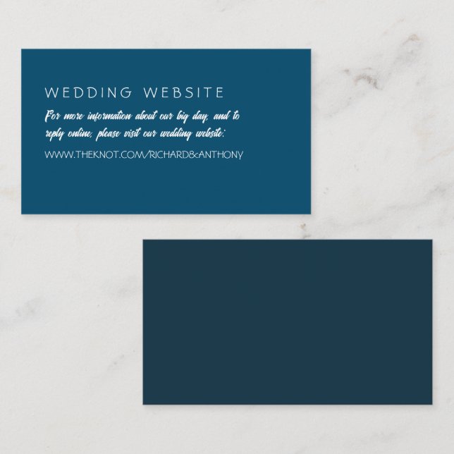 Carte D'accompagnement Site Mariage moderne et tendance (Devant / Derrière)