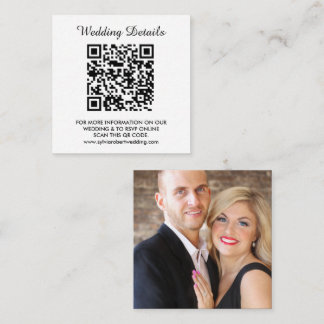Carte D'accompagnement Site mariage | QR Code Couple photo RSVP
