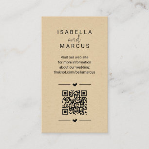 Carte D'accompagnement Site mariage QR Code - Détails du registre RSVP