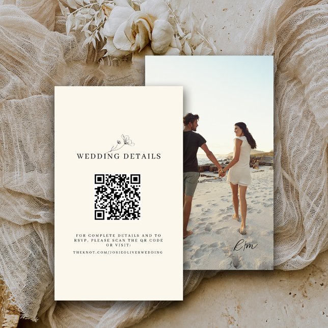 Carte D'accompagnement Site mariage QR Code Photo (Créateur téléchargé)
