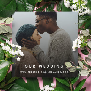 Carte D'accompagnement Site mariage   QR Code photo moderne RSVP