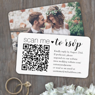 Carte D'accompagnement Site mariage RSVP Modern QR Code Réponse photo