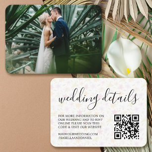Carte D'accompagnement Site mariage   RSVP QR Code Lys tropicales Photo