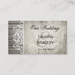 Carte D'accompagnement Site Mariage Rustic Wood Filigree   gris