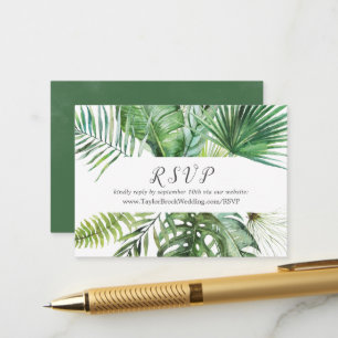 Carte D'accompagnement Site Mariage Wild Tropical Palm RSVP