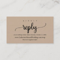 Site RSVP en ligne, Script noir, Kraft Brown